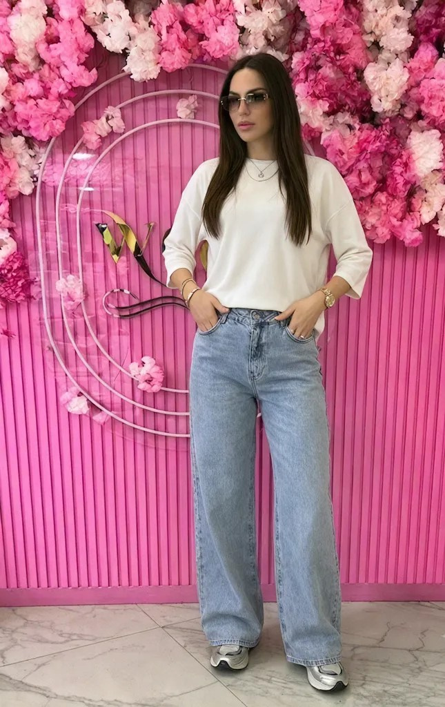 jean oversize à jambes larges